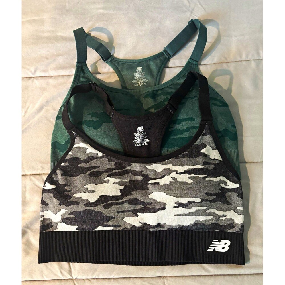 New Balance XL/TG Sports Bra Racerback Padded Wireless Camo